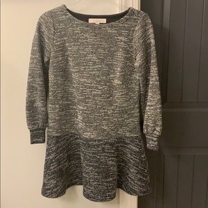 Sweatshirt mini flounce dress